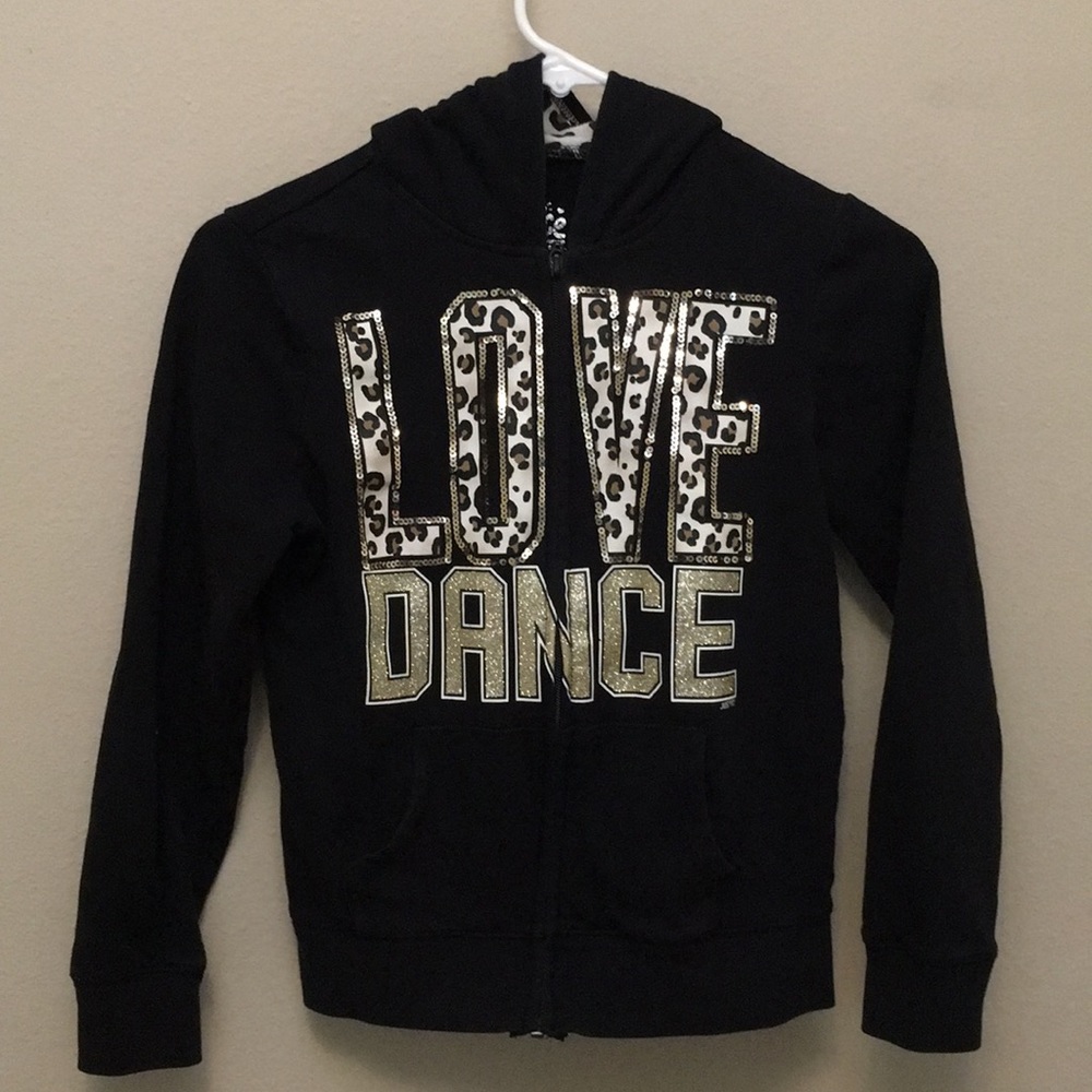 Girls Sz 10 Justice Hoodie Black
